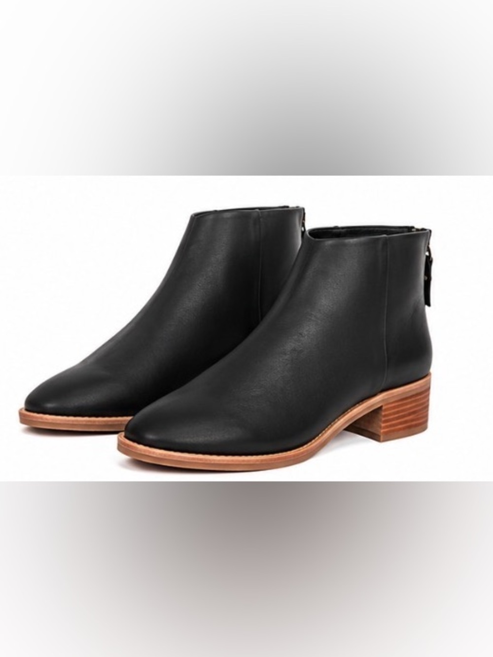Soludos Venetian black leather ankle boots booties size 7.5 NWOT